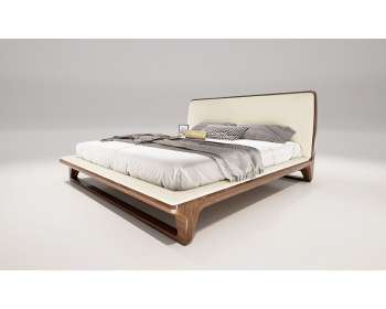 Giường ngủ gỗ óc chó dán nu cao cấp GN017